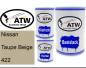 Preview: Nissan, Taupe Beige, 422: 500ml Lackdose + 500ml Klarlack + 250ml Härter - Set, von ATW Autoteile West.